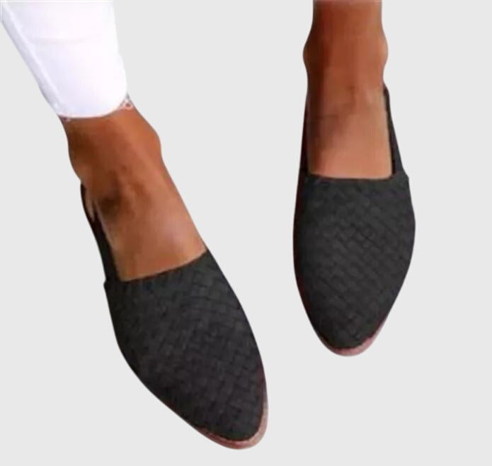 Leah | Woven Open Toe Loafers for Women