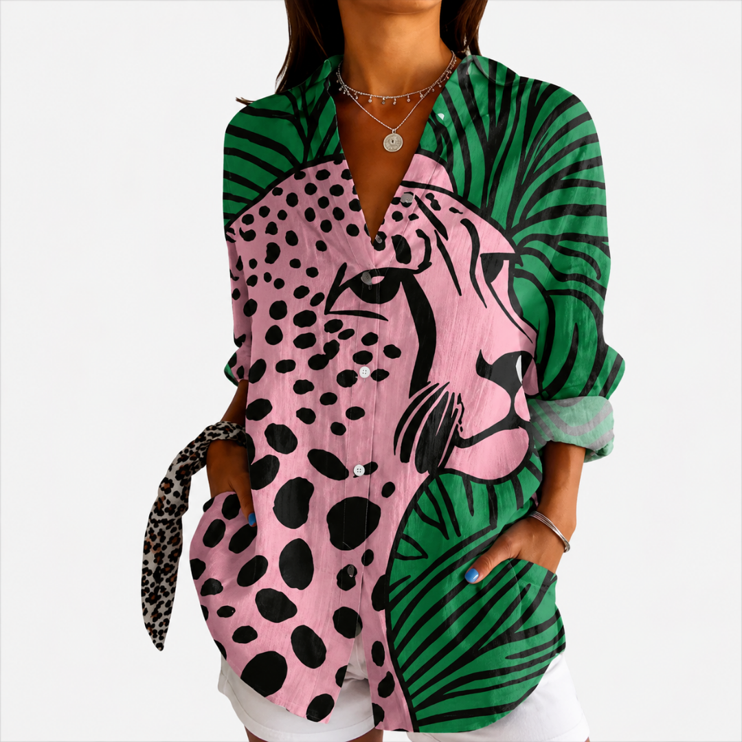 Lori - Artistic Leopard Blouse