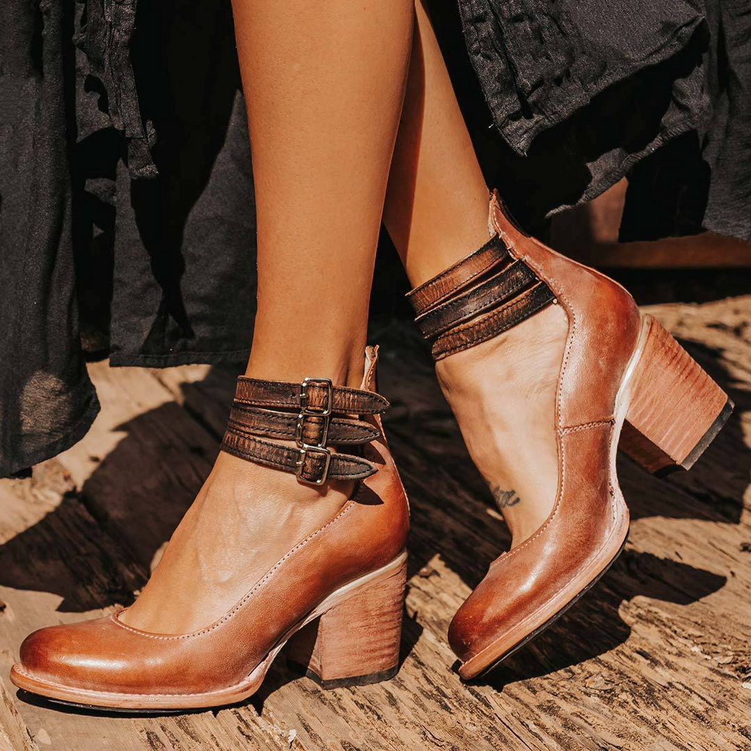 Melodee | Block Heel Ankle Strap Boots for Women