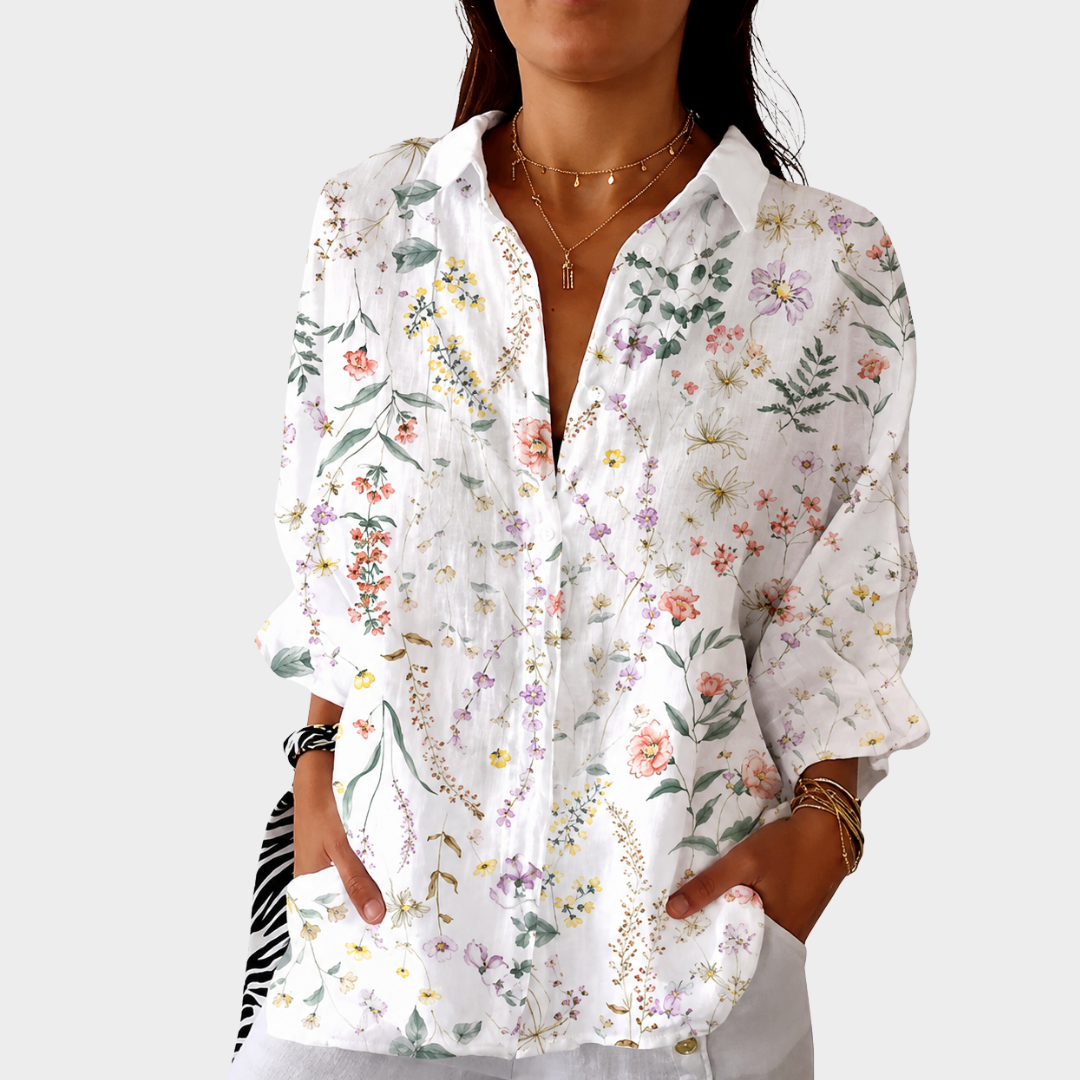Carla - Graceful Botanical Blouse