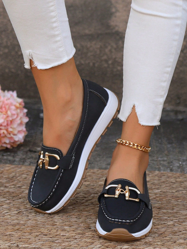Lyra | Suede Buckle Loafers for Women