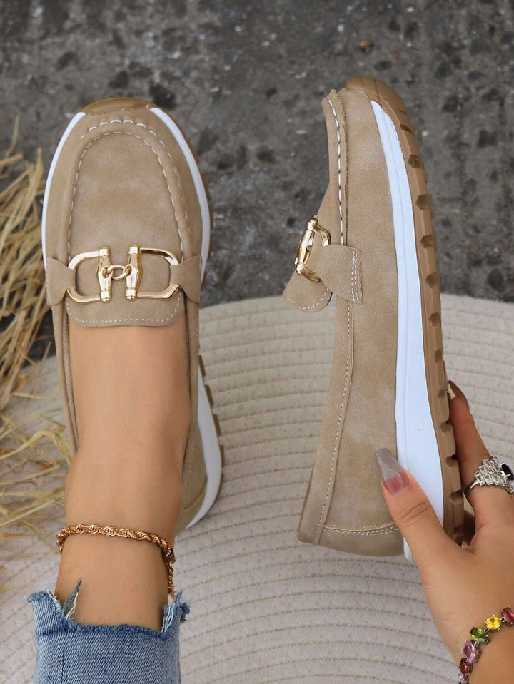 Lyra | Suede Buckle Loafers for Women