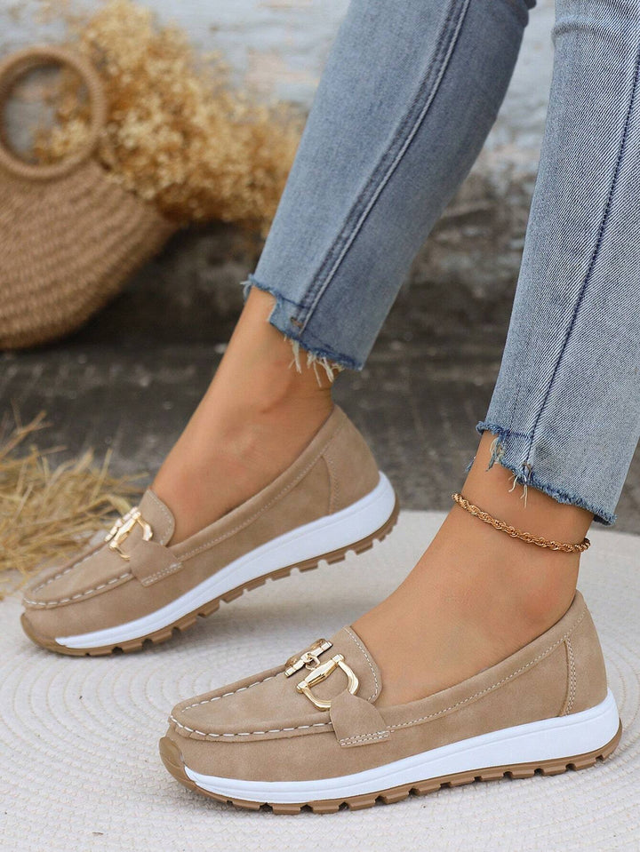 Lyra | Suede Buckle Loafers for Women