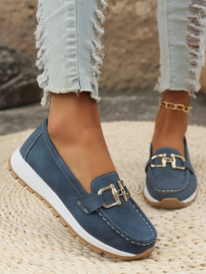 Lyra | Suede Buckle Loafers for Women