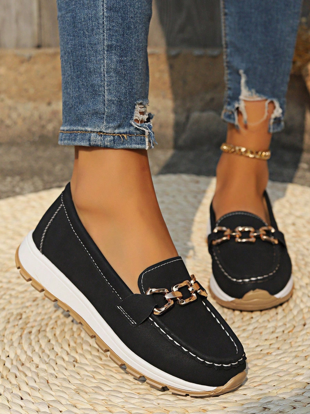 Lyra | Suede Buckle Loafers for Women