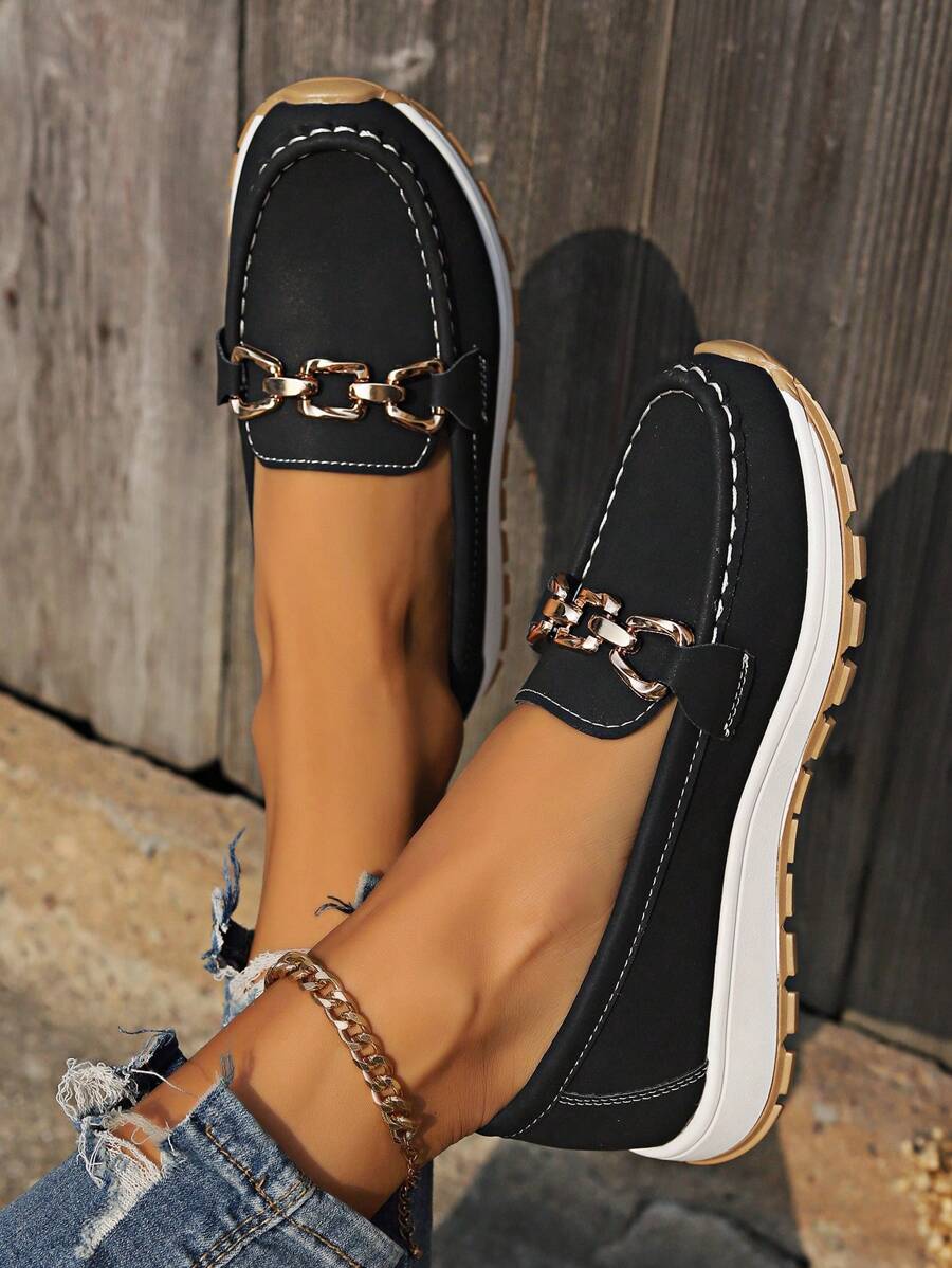 Nicolette | Chain-Detail Platform Loafers for Women