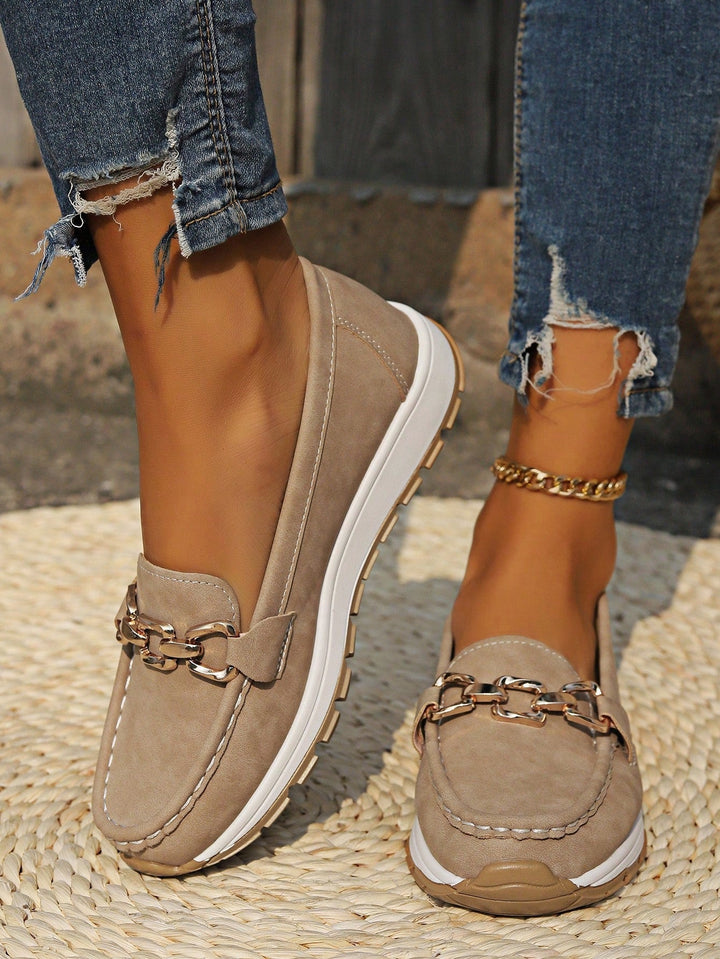 Lyra | Suede Buckle Loafers for Women