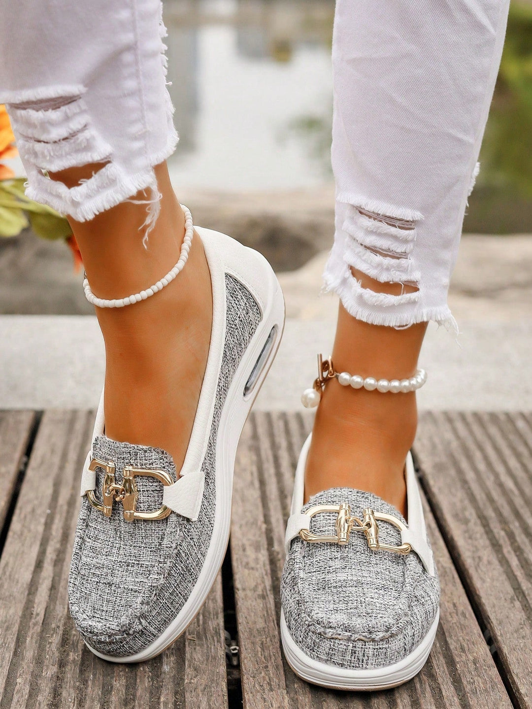 Lyra | Suede Buckle Loafers for Women