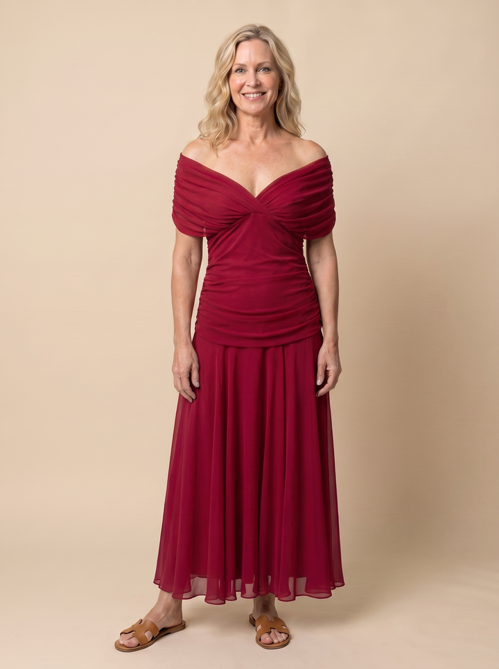 Patricia™ | Off-Shoulder Flow Midi Dress