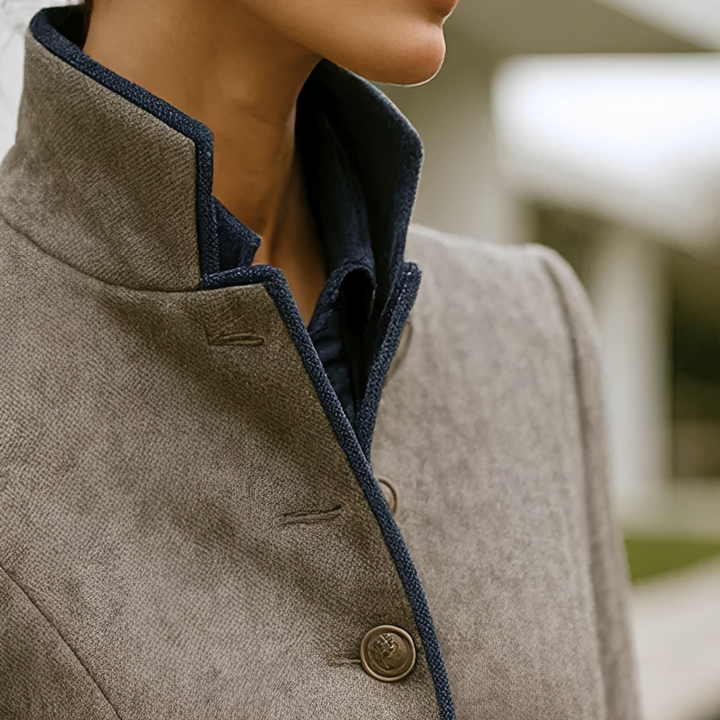 Valerie - Elegant Stand Collar Cardigan