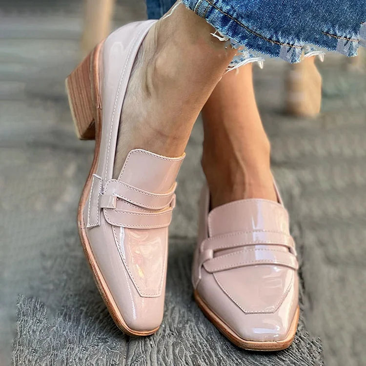 Eden | Block Heel Patent Loafers for Women