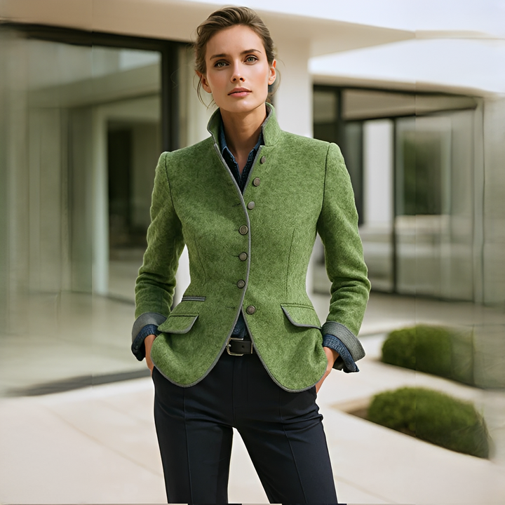 Valerie - Elegant Stand Collar Cardigan