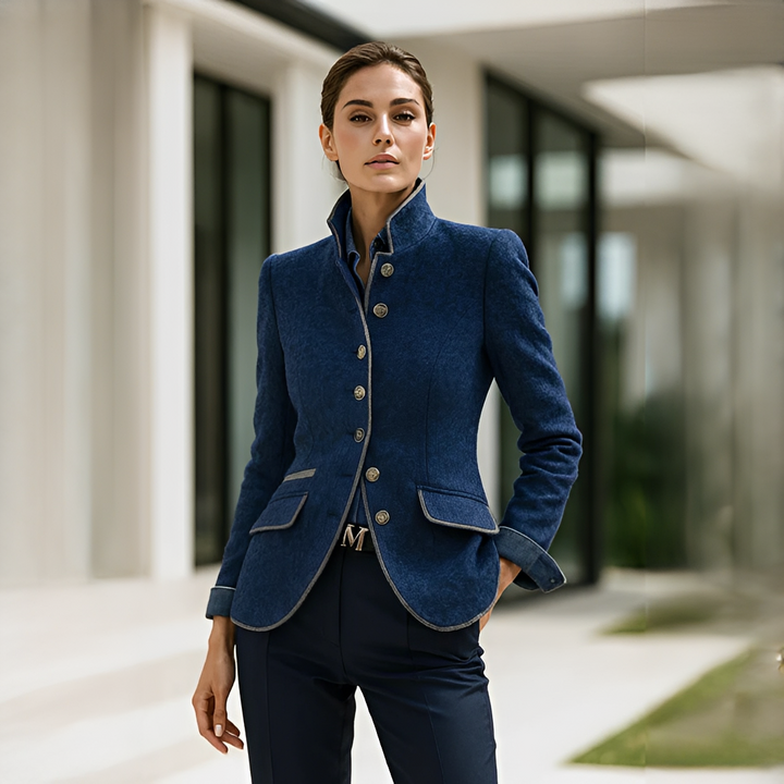 Valerie - Elegant Stand Collar Cardigan