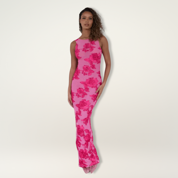 Lily | Floral Wedding Guest Sleeveless Maxi Dress for Women