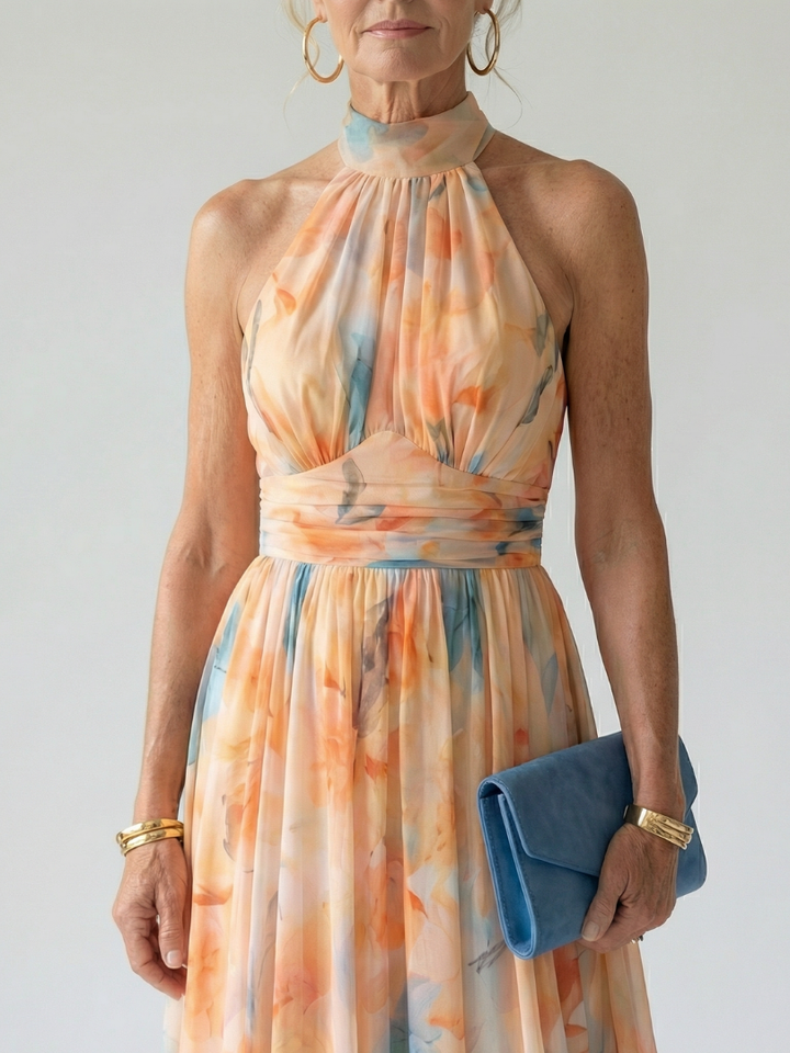 Julia & Ava™ | Soft Halter Midi Dress