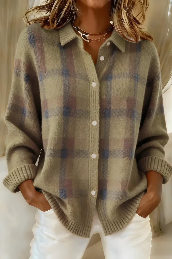 Sloane™ | Checked Knitted Cardigan