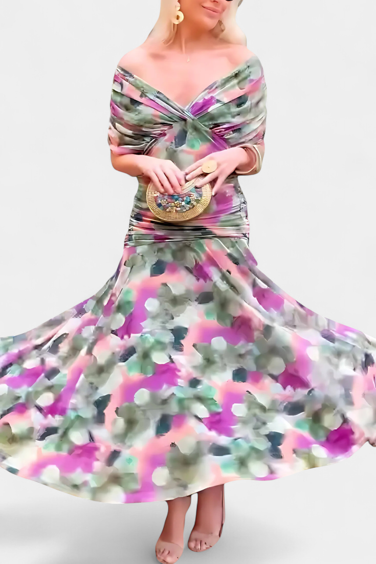 alondra floral midi dress Alondra Light Yellow Multi Floral Pleated Midi Dress