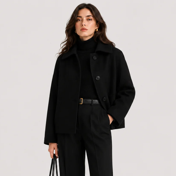 Women's Button Front Jacket Relaxed Fit Timeless Outerwear