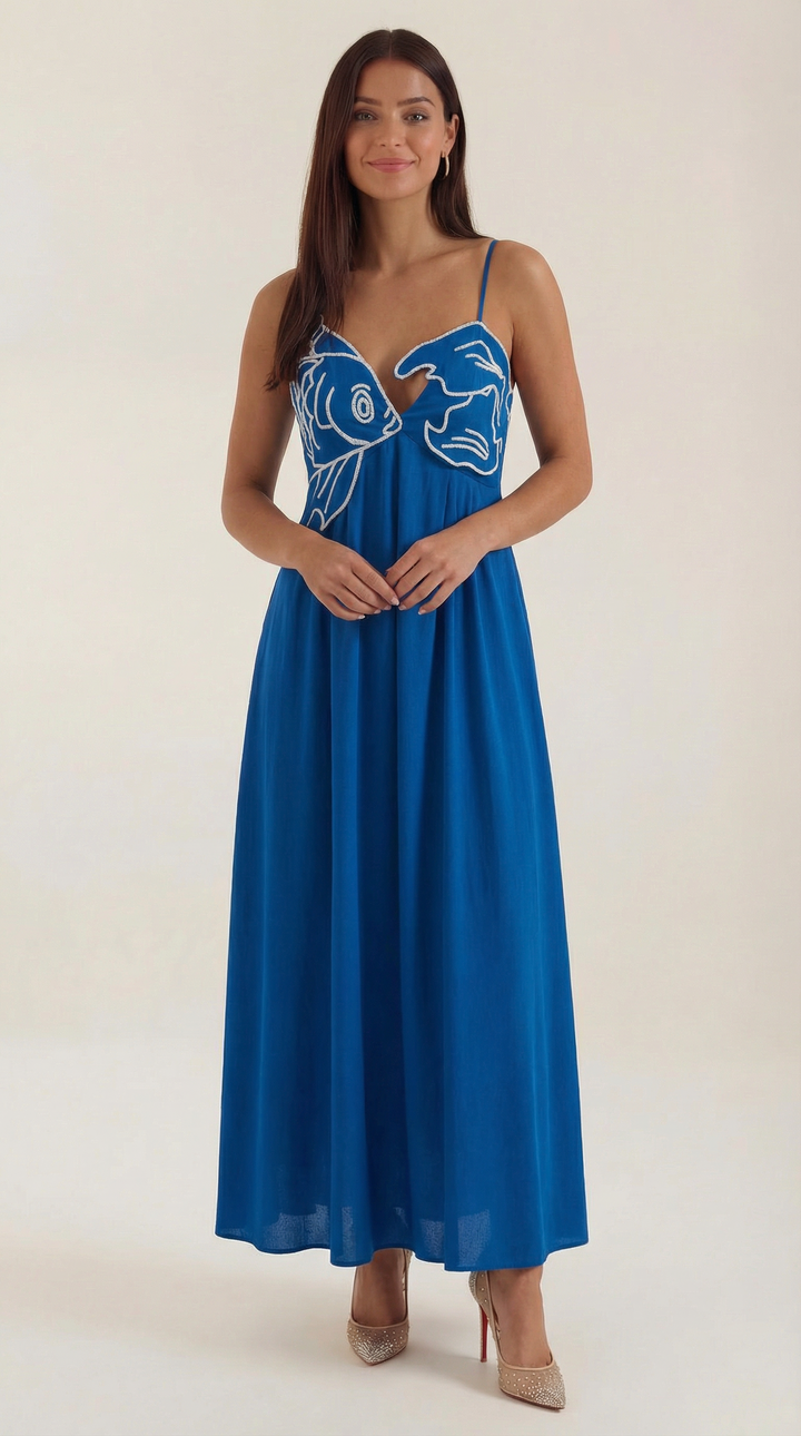 Embroidered Maxi Dress