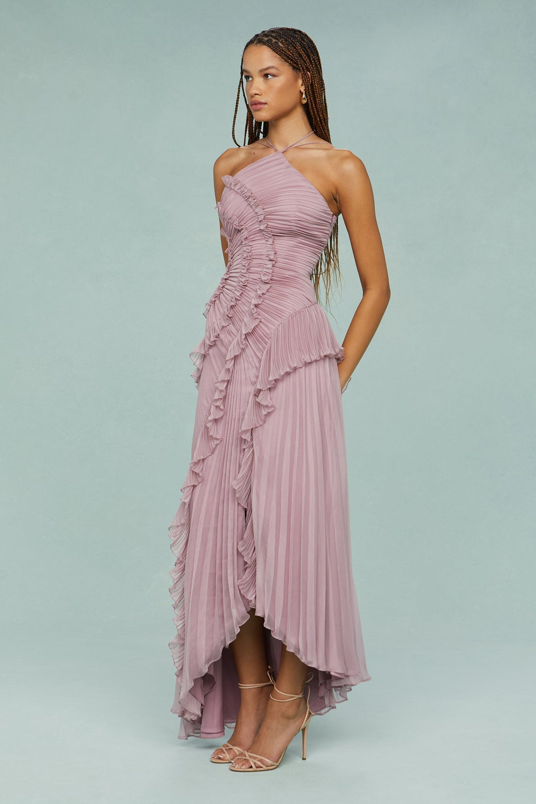 Estelle | Wedding Guest Halterneck Maxi Dress for Women