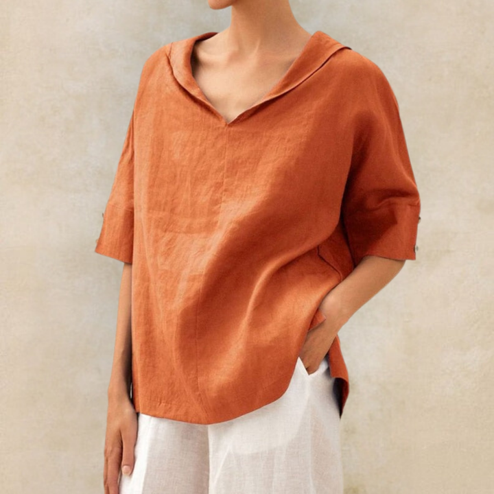 Lilia - Elegant V-Neck Work Pullover Top