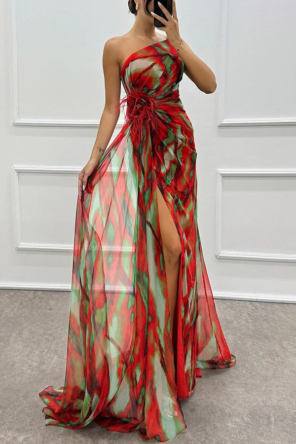 Petronella | Wedding Guest One-Shoulder Maxi Dress for Women
