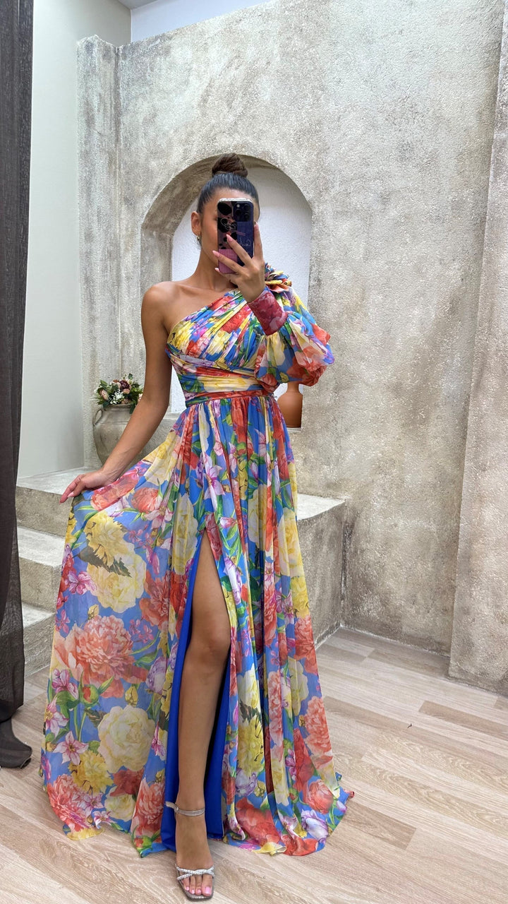 Women’s Elegant Floral Slit Maxi Dress