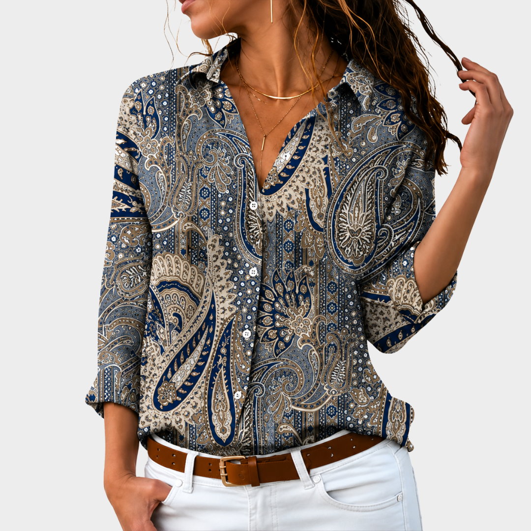 Pamela - Sophisticated Print Blouse