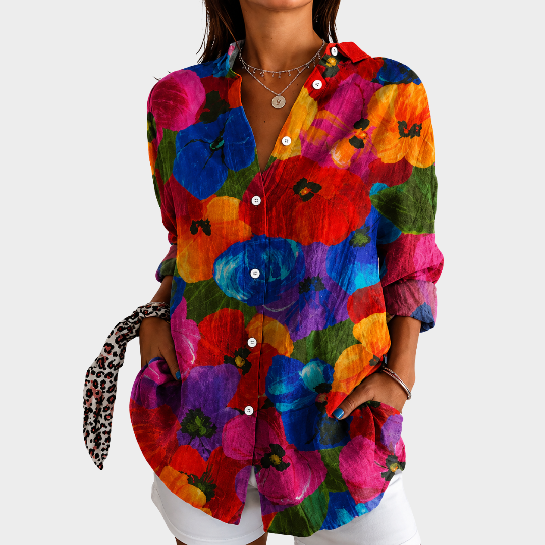 Sharon - Vivid Floral Shirt