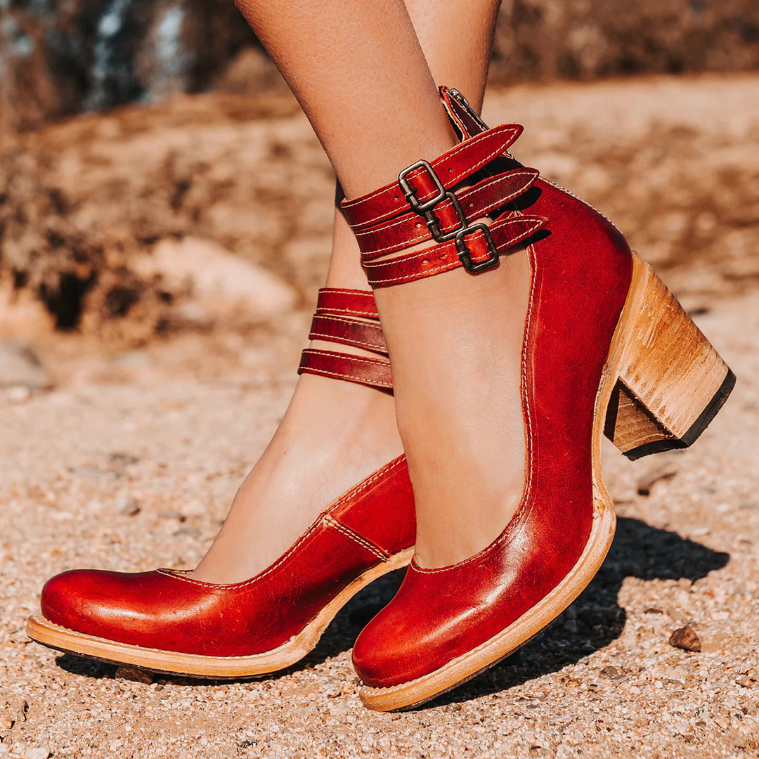 Melodee | Block Heel Ankle Strap Boots for Women