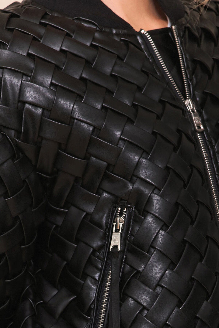 Woven Faux-Ever Leather™ Bomber Jacket