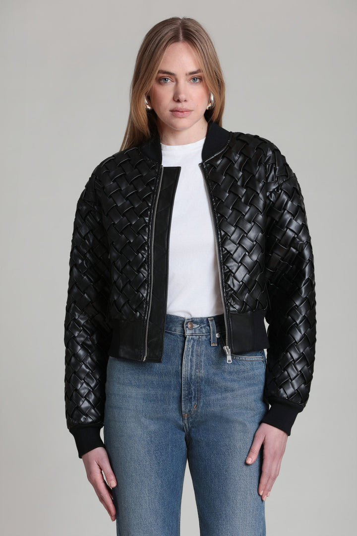 Woven Faux-Ever Leather™ Bomber Jacket