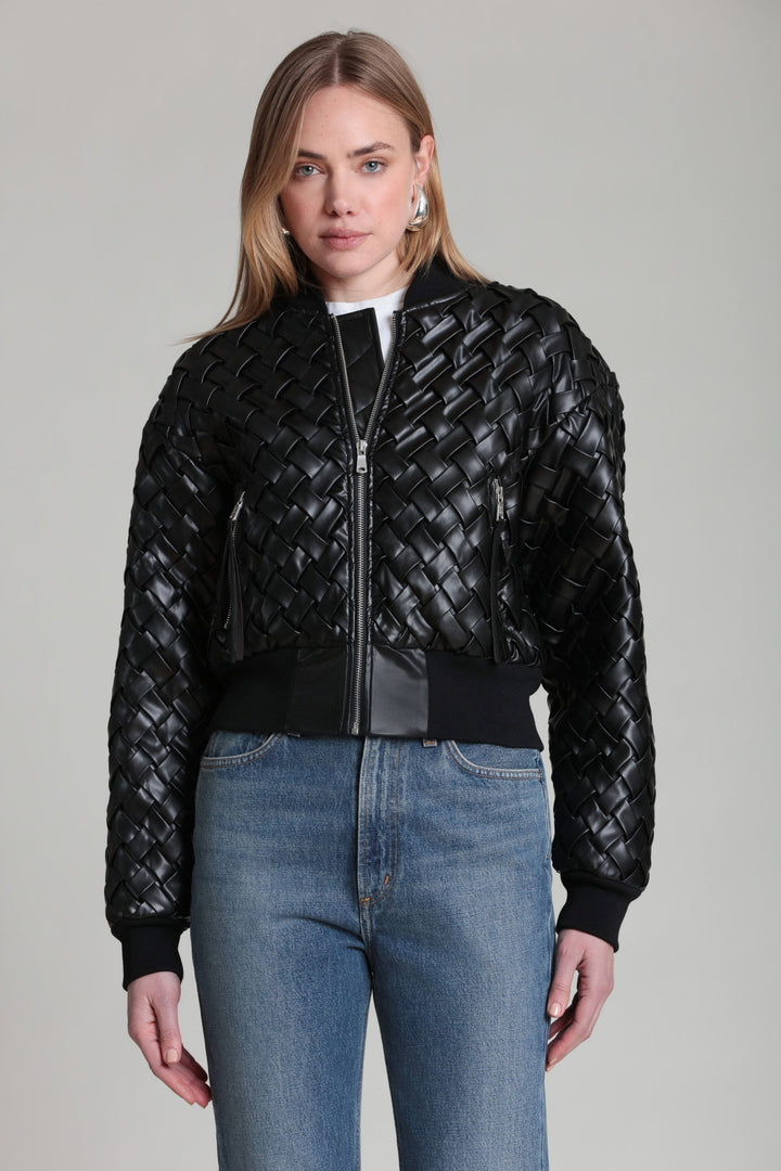 Woven Faux-Ever Leather™ Bomber Jacket