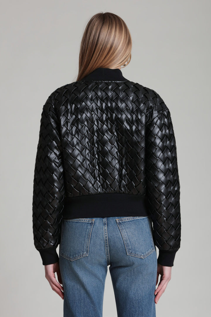 Woven Faux-Ever Leather™ Bomber Jacket