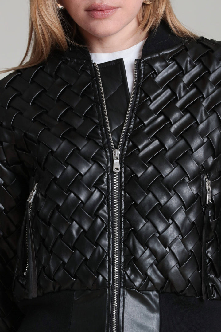 Woven Faux-Ever Leather™ Bomber Jacket