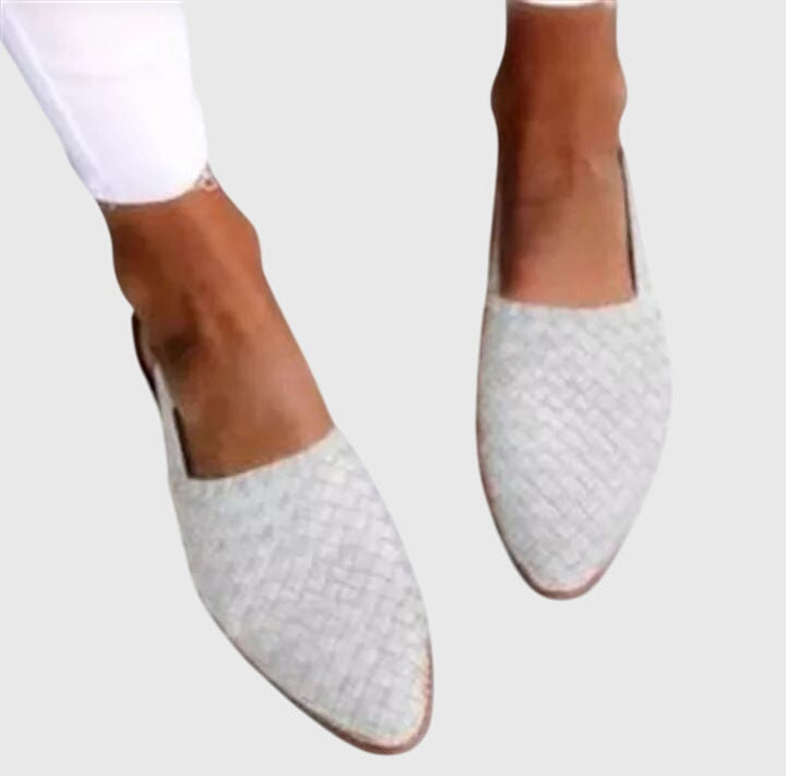 Selene | Woven Loafers with Open Toe for Women