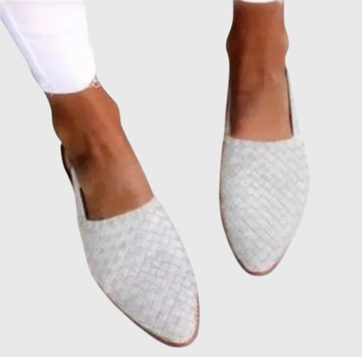 Leah | Woven Open Toe Loafers for Women