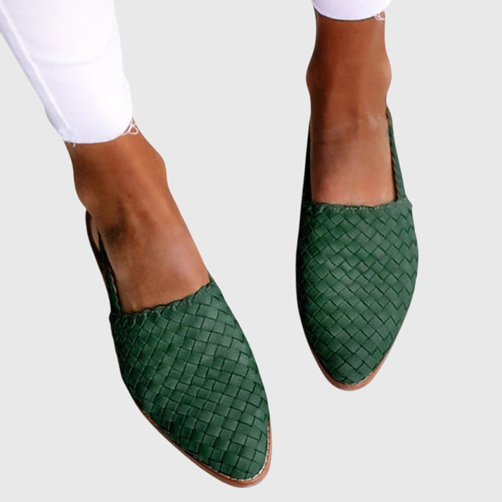Leah | Woven Open Toe Loafers for Women