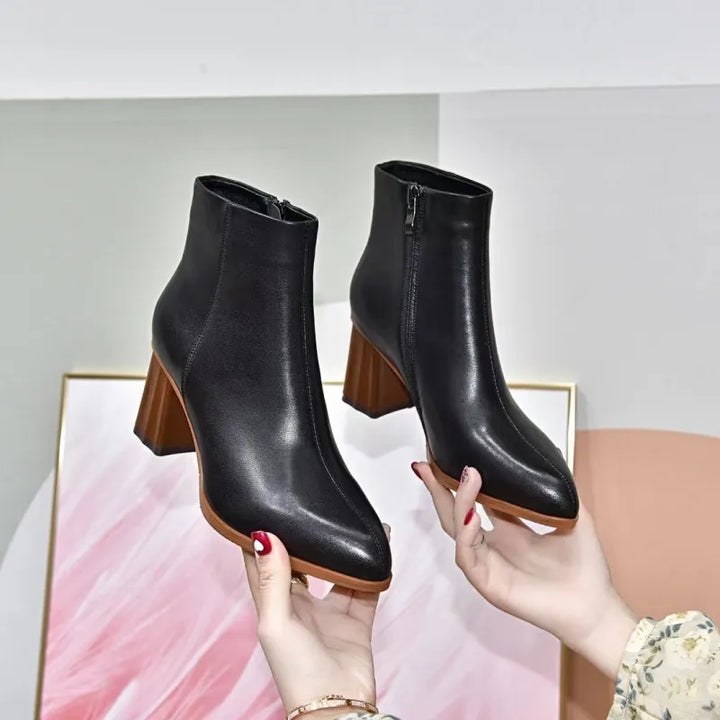 Belinda | Women’s Ankle Boots with Pointed Toe and Block Heel