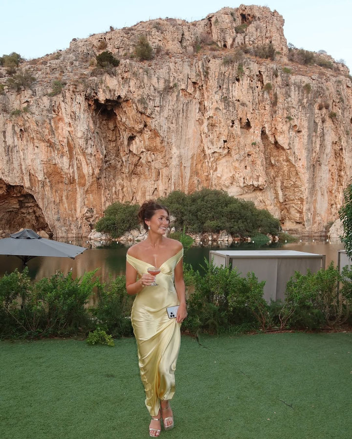 Voletta | Wedding Guest Off-Shoulder Maxi Dress for Women