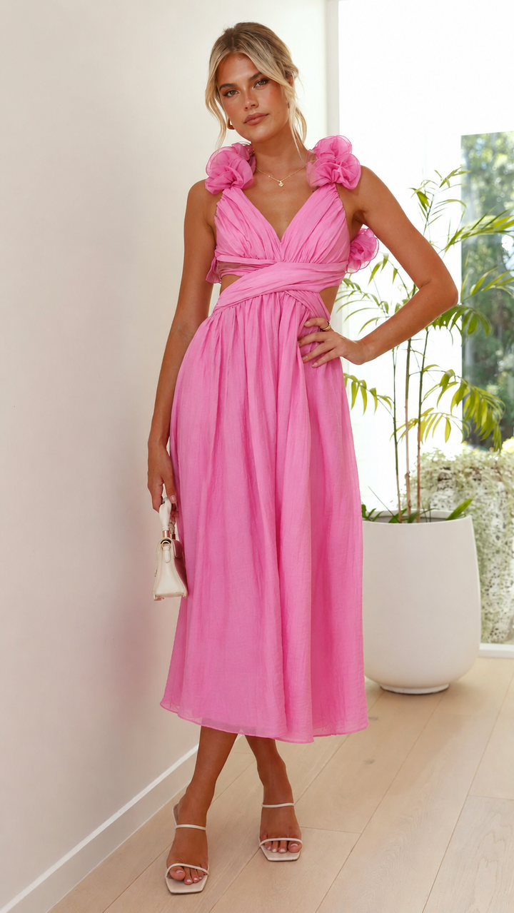Belle | Wedding Guest Sleeveless Ruched Maxi Dress for Women