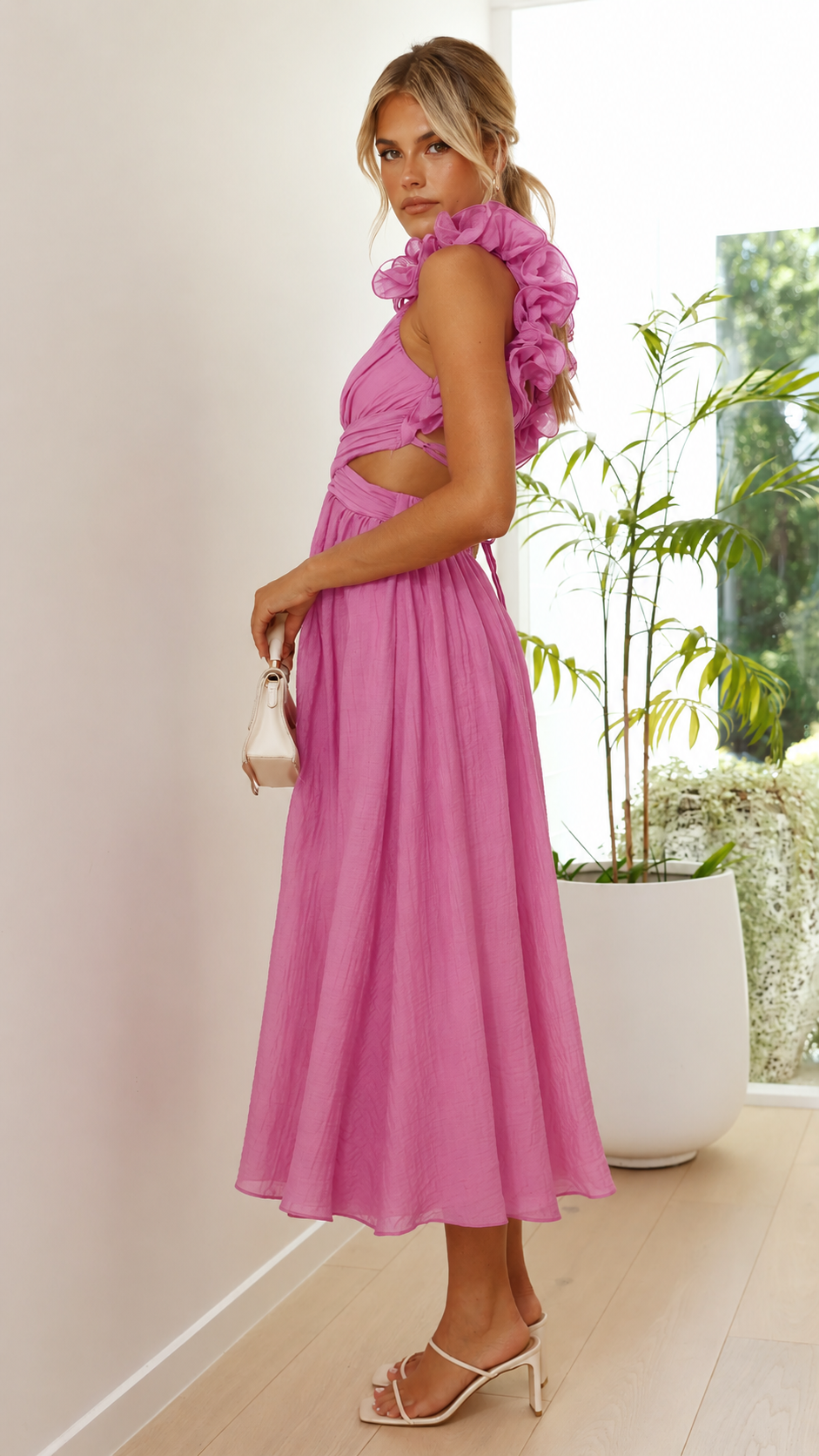 Belle | Wedding Guest Sleeveless Ruched Maxi Dress for Women