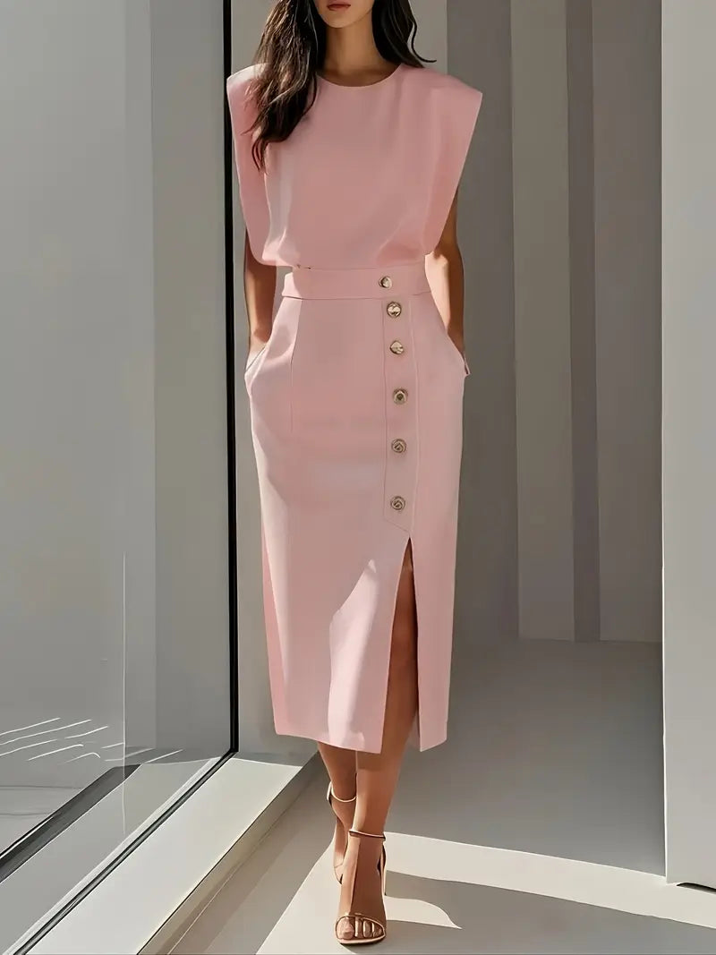 DOLLY - Midi Dress with Side Slit