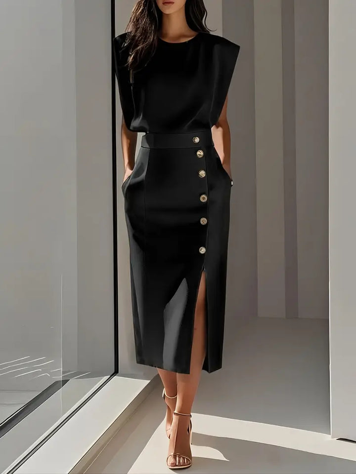 DOLLY - Midi Dress with Side Slit