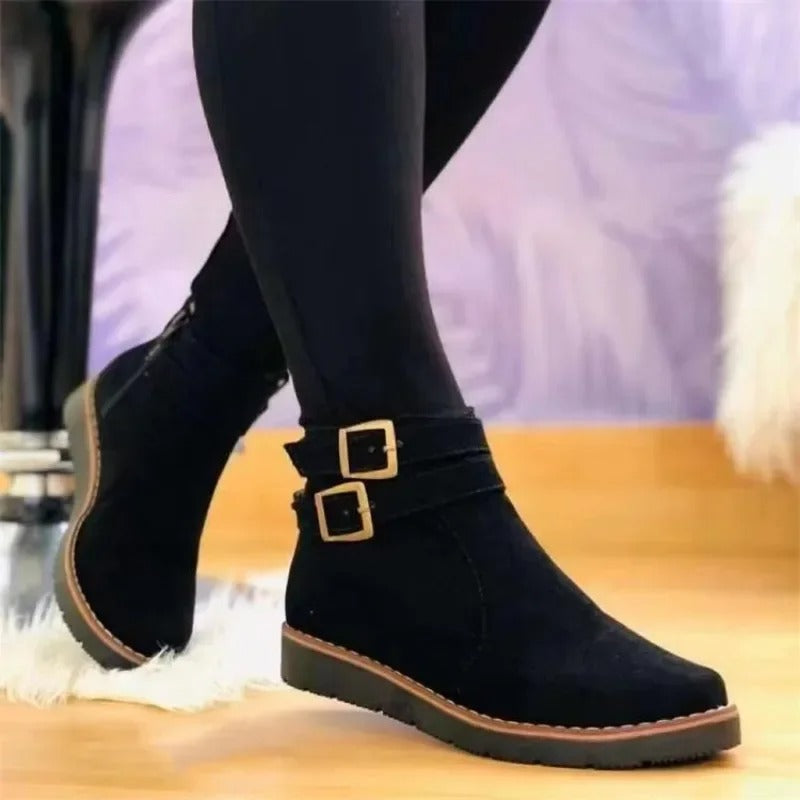 Noor - Women’s Ankle Boots with Double Buckle