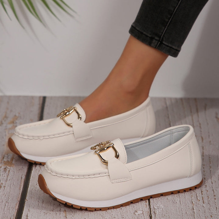 Lyra | Suede Buckle Loafers for Women