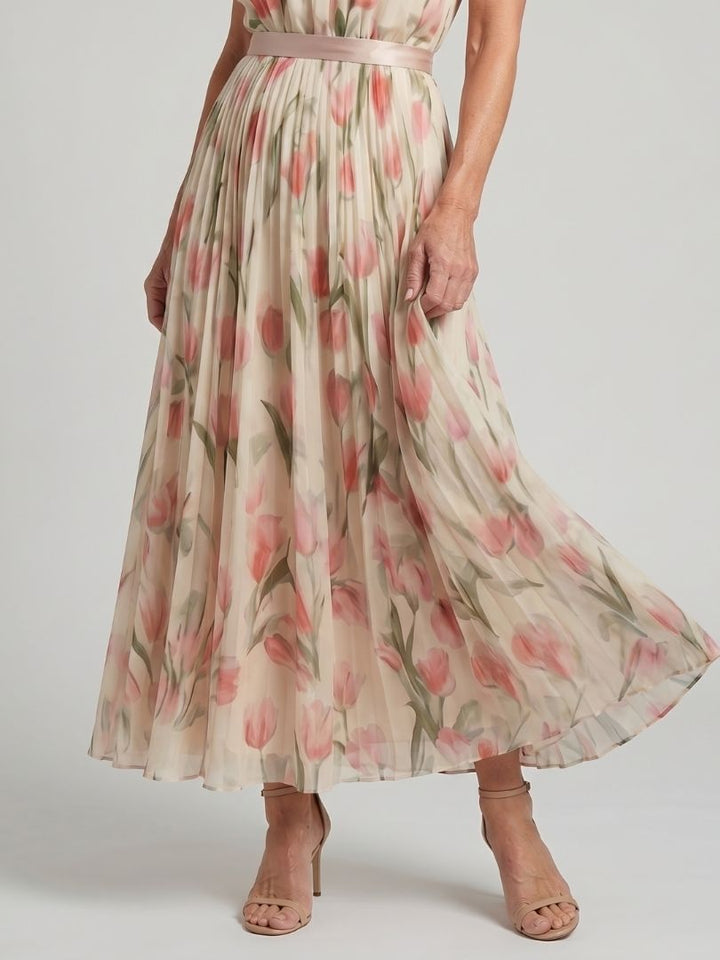 Julia & Ava™ | Halter Neck Floral Midi Dress
