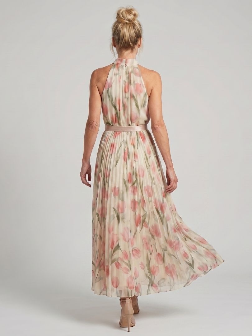 Julia & Ava™ | Halter Neck Floral Midi Dress