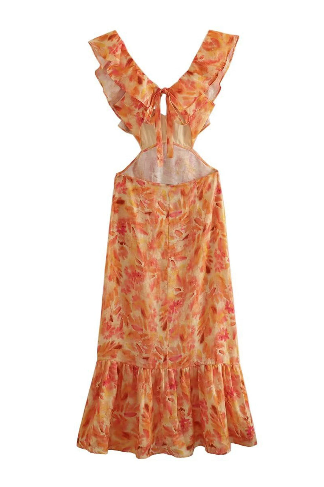 Floral Elegant Ruffle Maxi Dress
