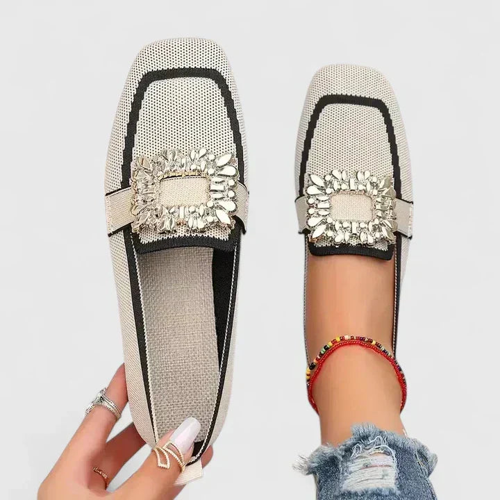 Caterina | Knit Loafers with Metal Ornament for Women